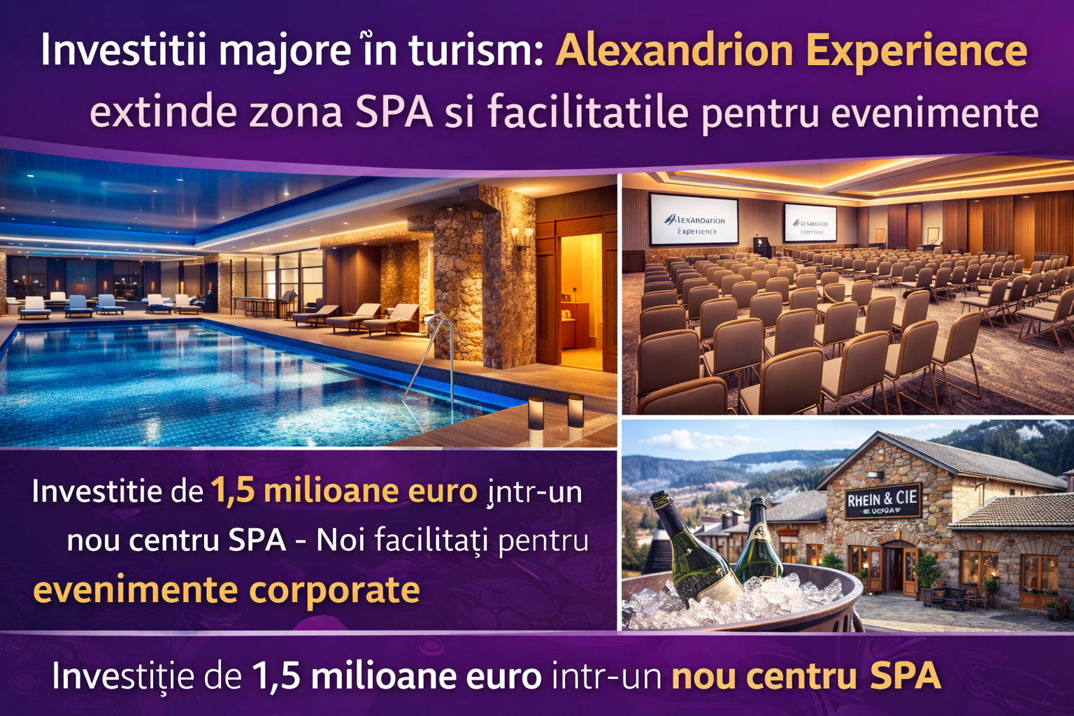 Investitii majore in turism: Alexandrion Experience extinde zona SPA si facilitatile pentru evenimente