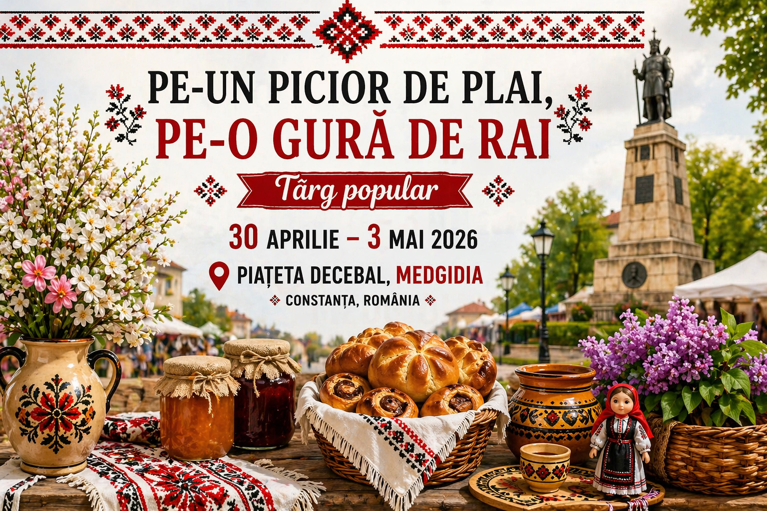 Targul „Pe-un picior de plai, pe-o gura de rai” Medgidia 2026 – produse traditionale si artizani locali
