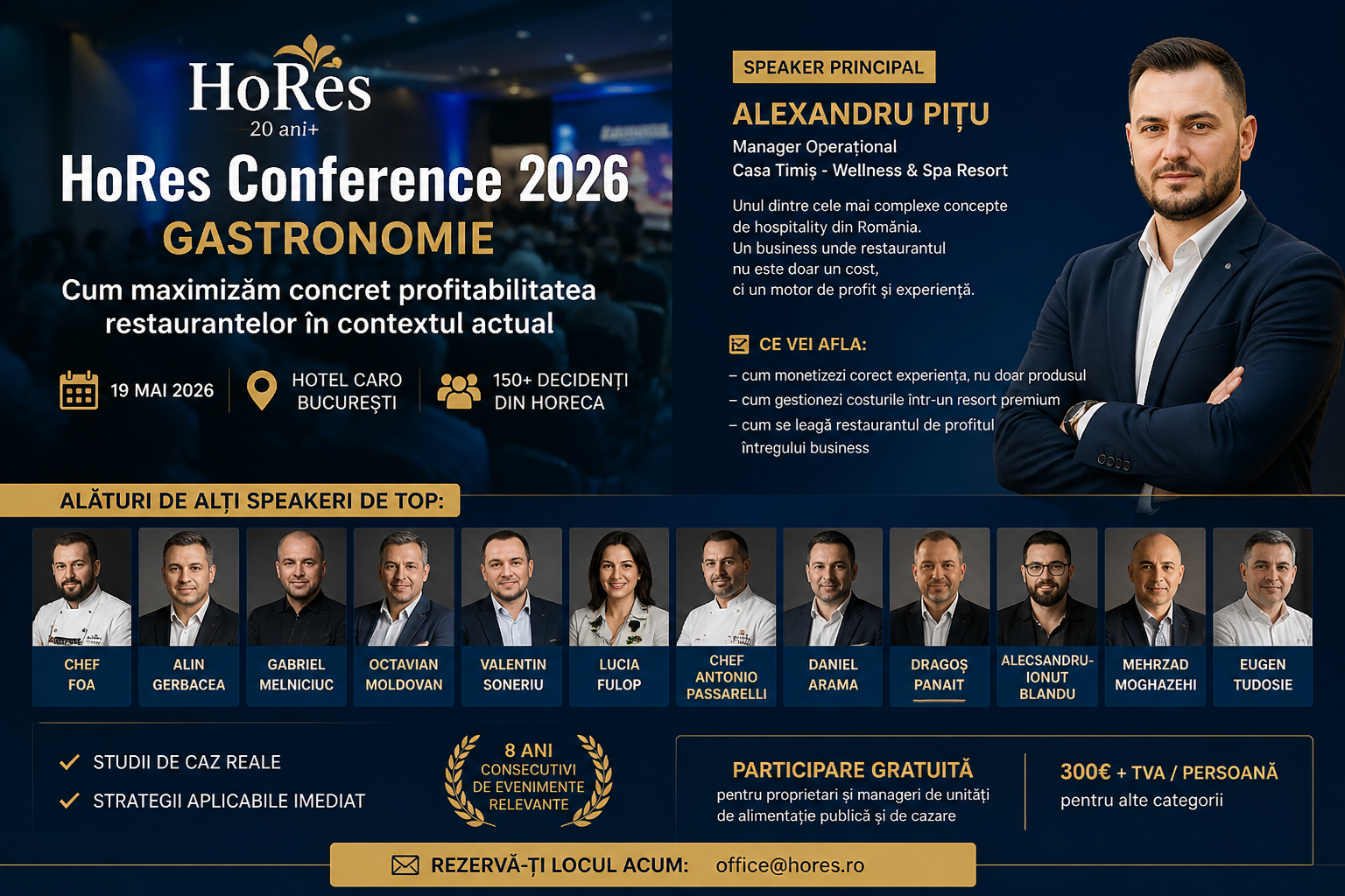 🔥 HoRes Conference 2026 Bucuresti – Cum cresti profitul in restaurante