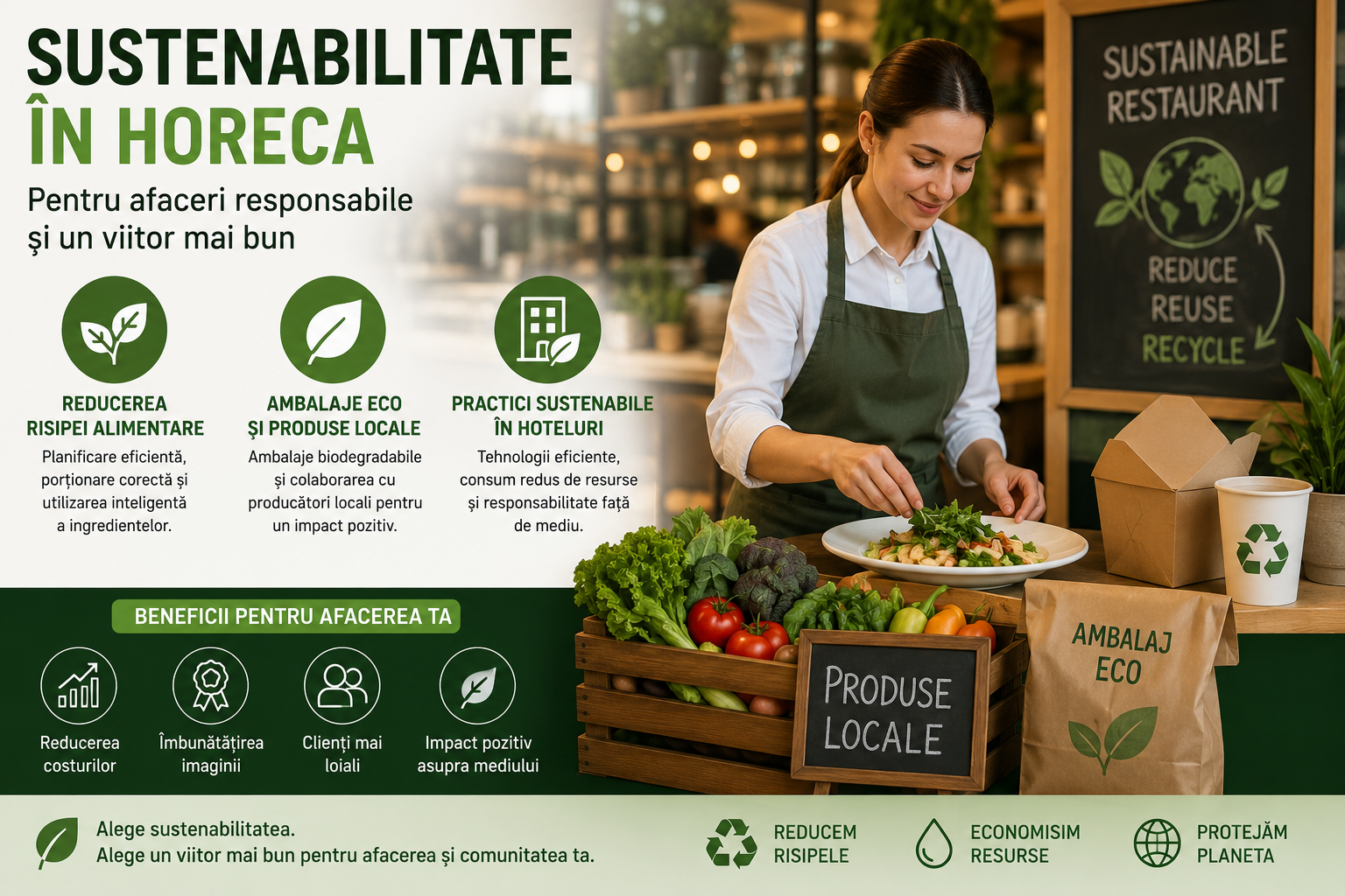 Sustenabilitate in HoReCa – reducerea risipei alimentare si practicile eco in restaurante si hoteluri