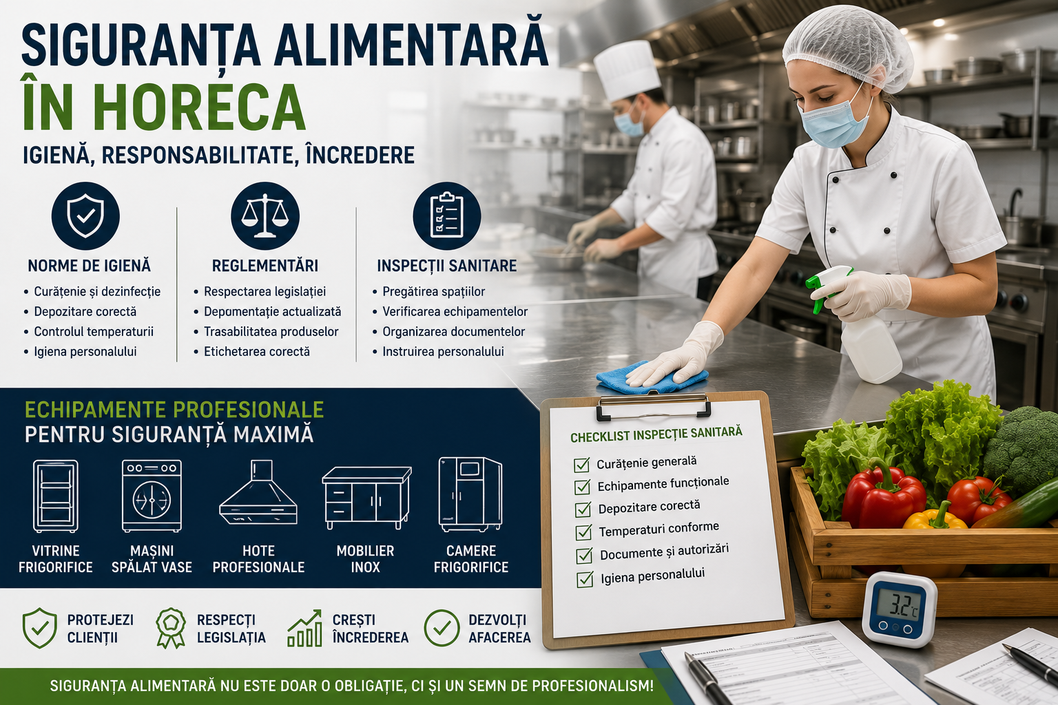Siguranta alimentara in HoReCa – norme de igiena, legislatie si pregatirea pentru controale sanitare