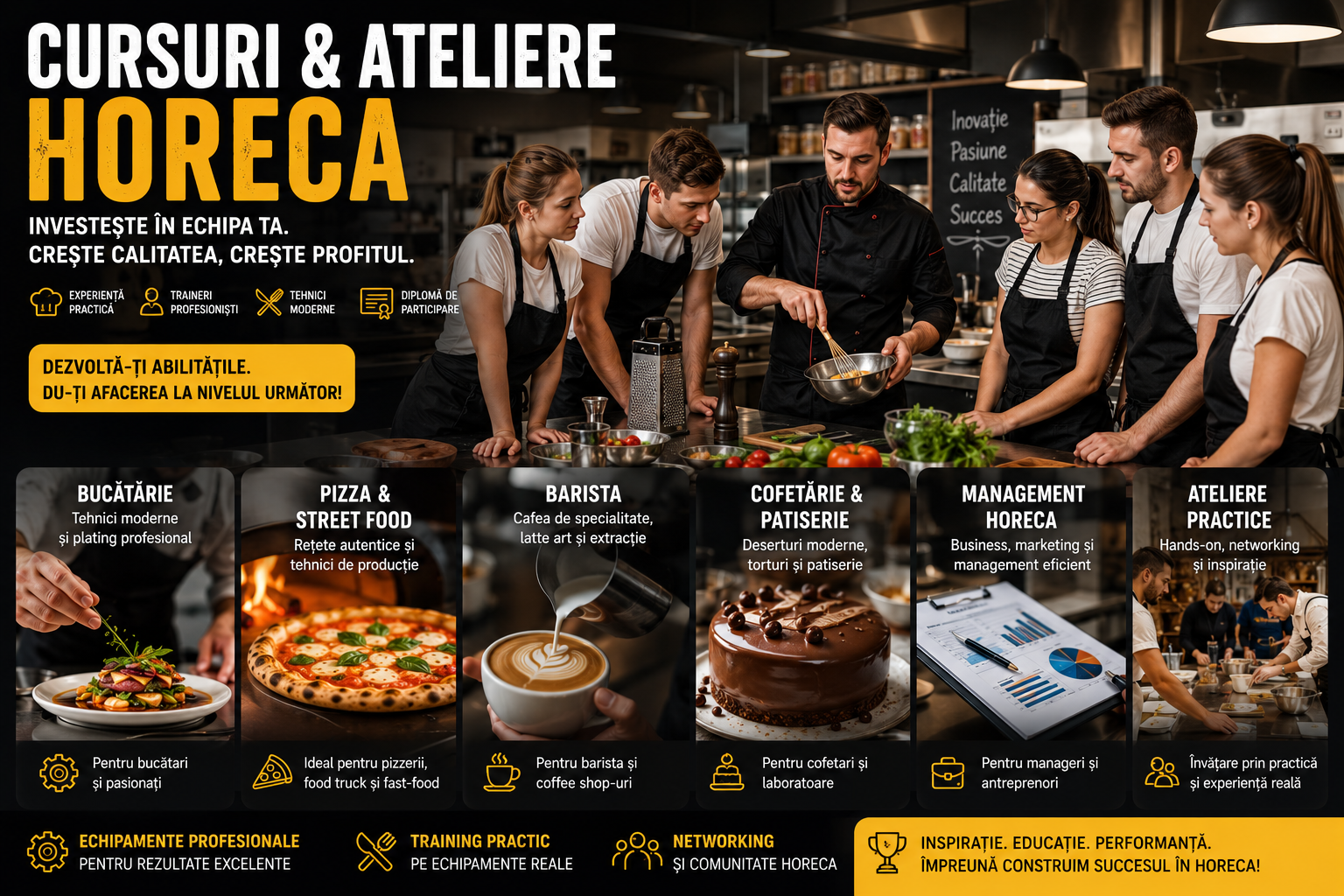 Cursuri si ateliere HoReCa – investitia care poate transforma o afacere obisnuita intr-un brand de succes