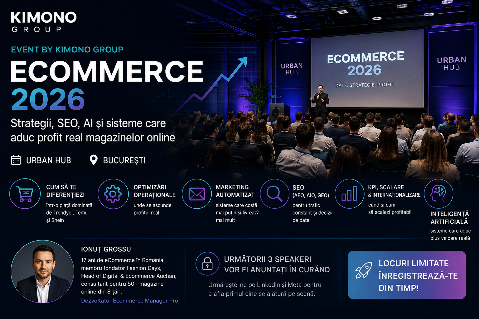 Eveniment eCommerce 2026 la Urban Hub – SEO, AI si strategii pentru magazine online profitabile