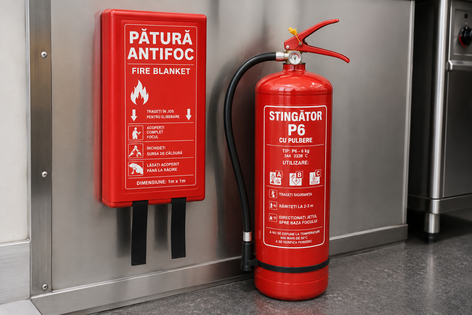 Stingator si patura antifoc pentru rulote comerciale si food truck-uri