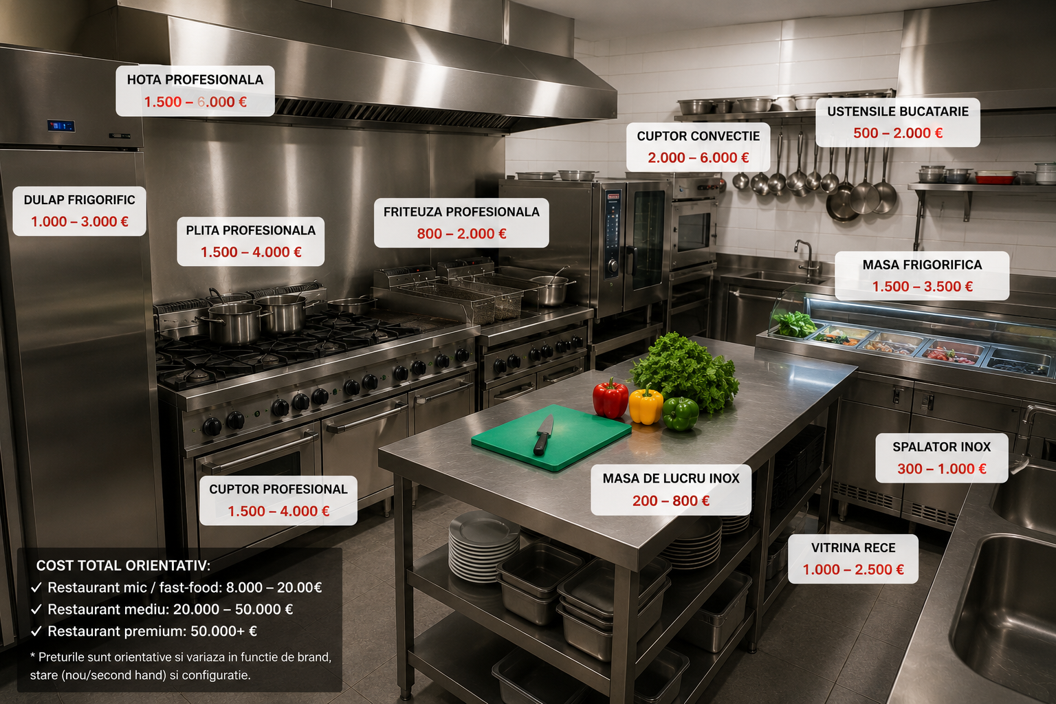 Cat costa echiparea unui restaurant? Ghid orientativ pentru investitia initiala