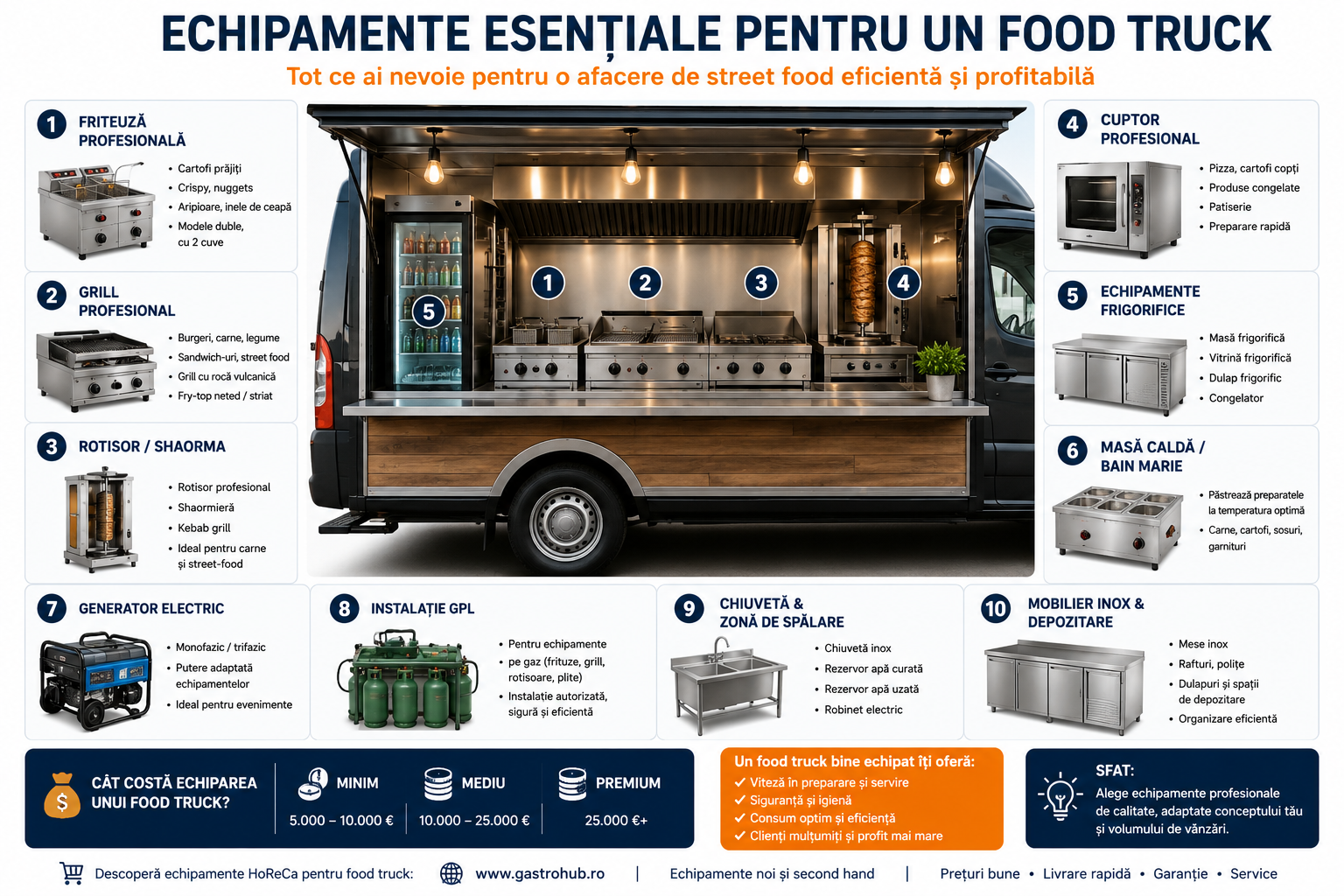 Echipamente esentiale pentru un food truck – ce ai nevoie pentru a incepe
