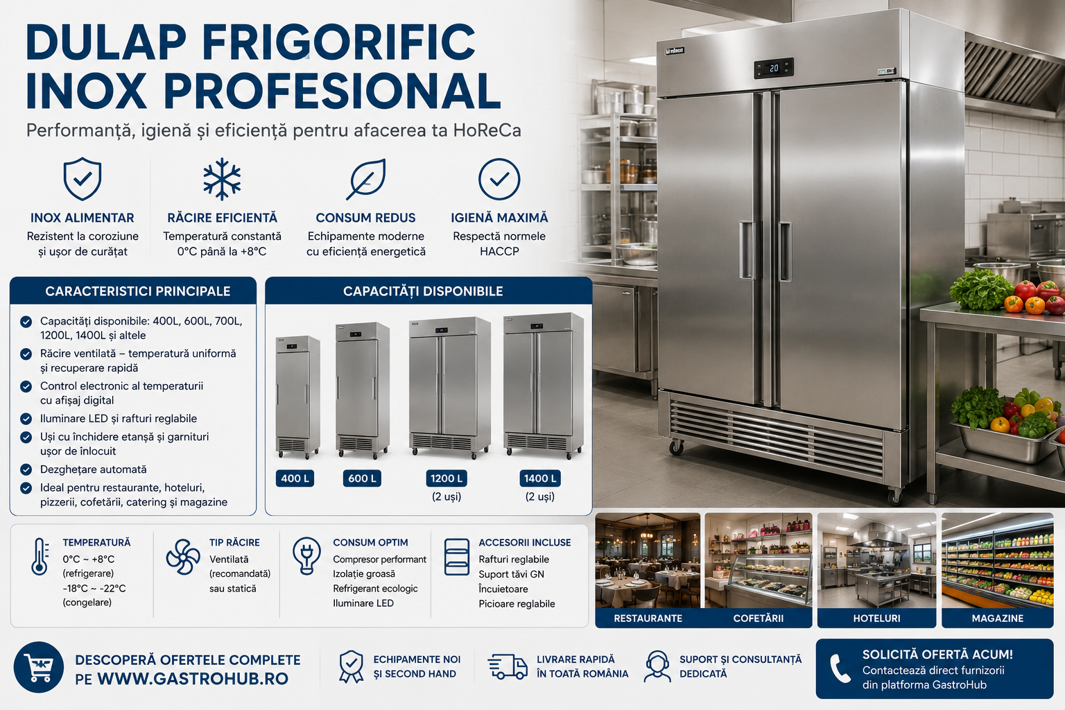 Dulap frigorific inox profesional – ghid complet pentru alegerea modelului potrivit