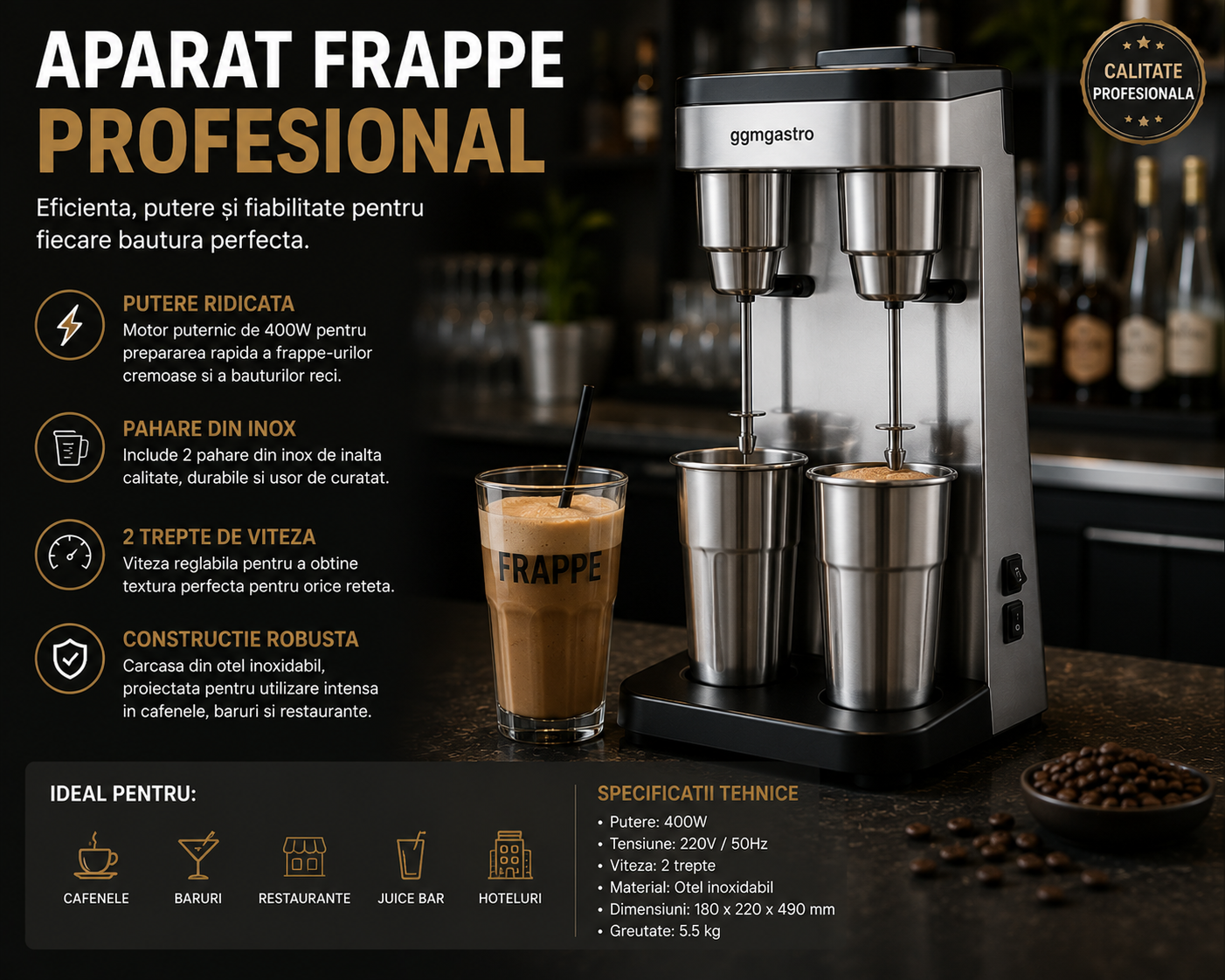Aparat frappe profesional – cum alegi modelul potrivit pentru cafenea sau bar?