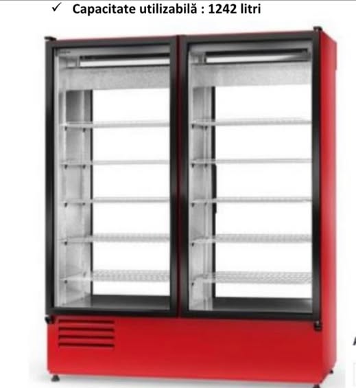 Vitrină frigorifică verticală cu două uși din sticlă