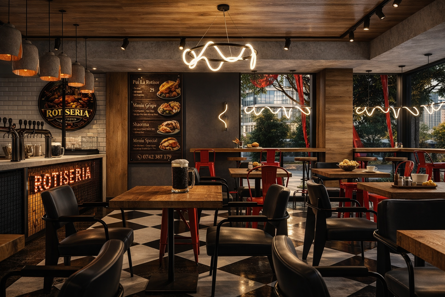 Design interior specializat Horecade la fluxuri la mobilier