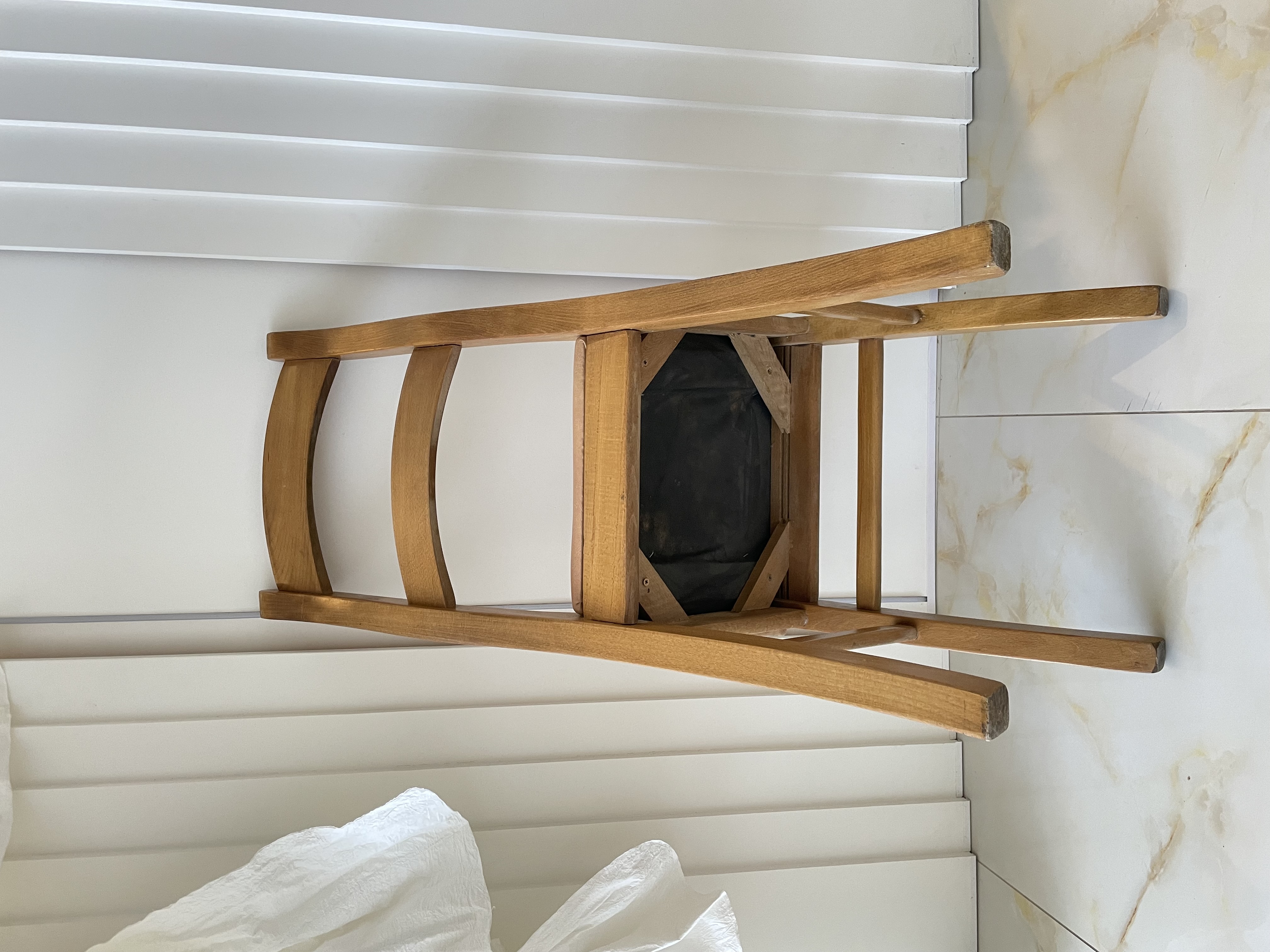 Scaune lemn masiv de fag-culoare stejar, șezut tapițat din piele - Imagine 6