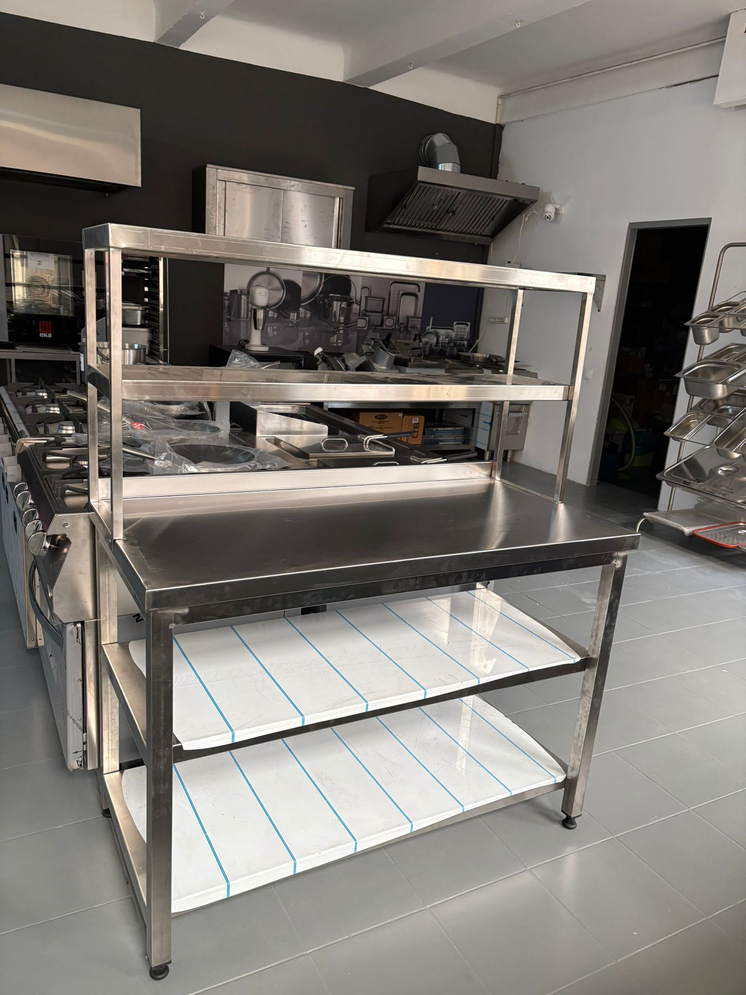 MASA INOX AISI430 CU 2 POLITE-REBORD SI SUPRAPOZABILA DUBLA  - Imagine 2