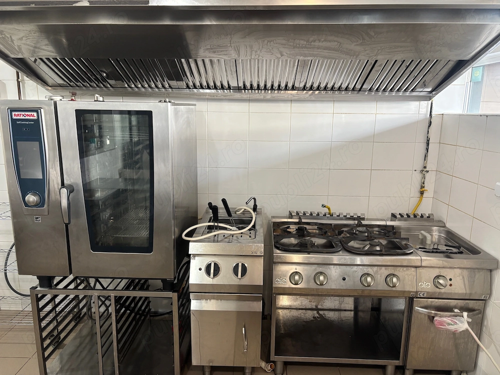 Aragaz profesional 4 focuri inox HoReCa cu suport deschis