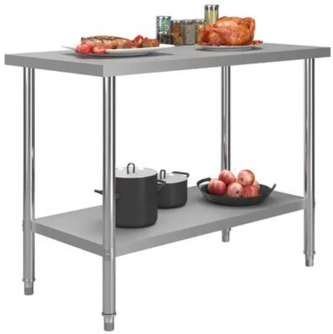 Masa inox profesionala HoReCa 100-200 cm cu polita | Lichidare stoc - Imagine 2