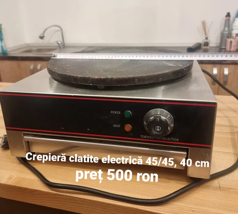 Crepiera electrica profesionala 40 cm – ideala pentru clatite, fast-food si street food