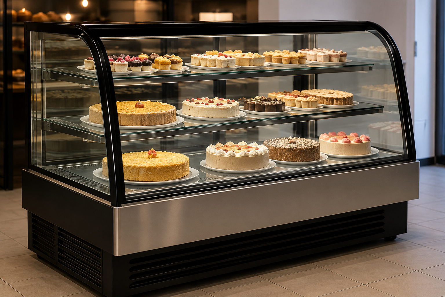 Vitrina frigorifica orizontala profesionala pentru cofetarie, patiserie si horeca