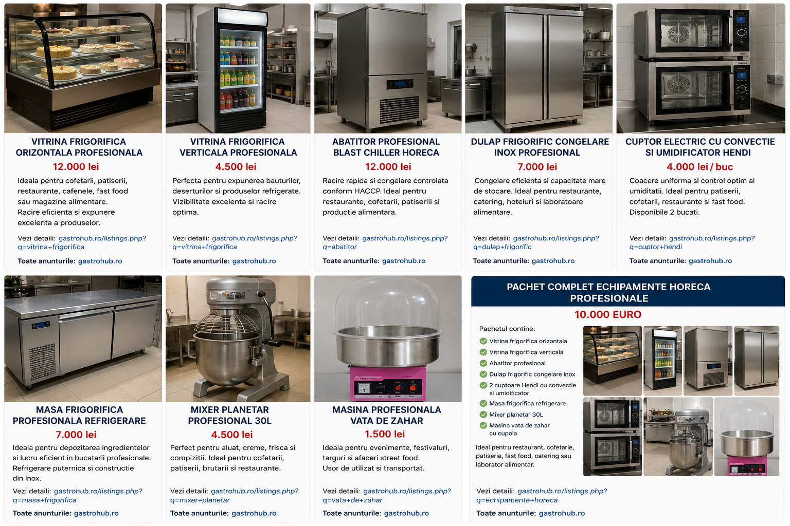 Pachet complet echipamente horeca profesionala