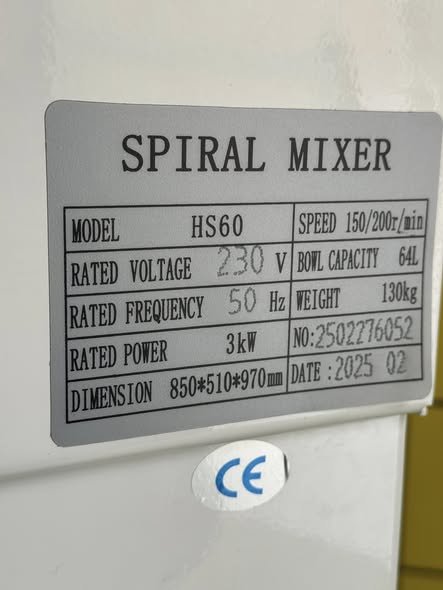 Malaxor spiral profesional HS60 – 64L, NOU, cu garantie - Imagine 2