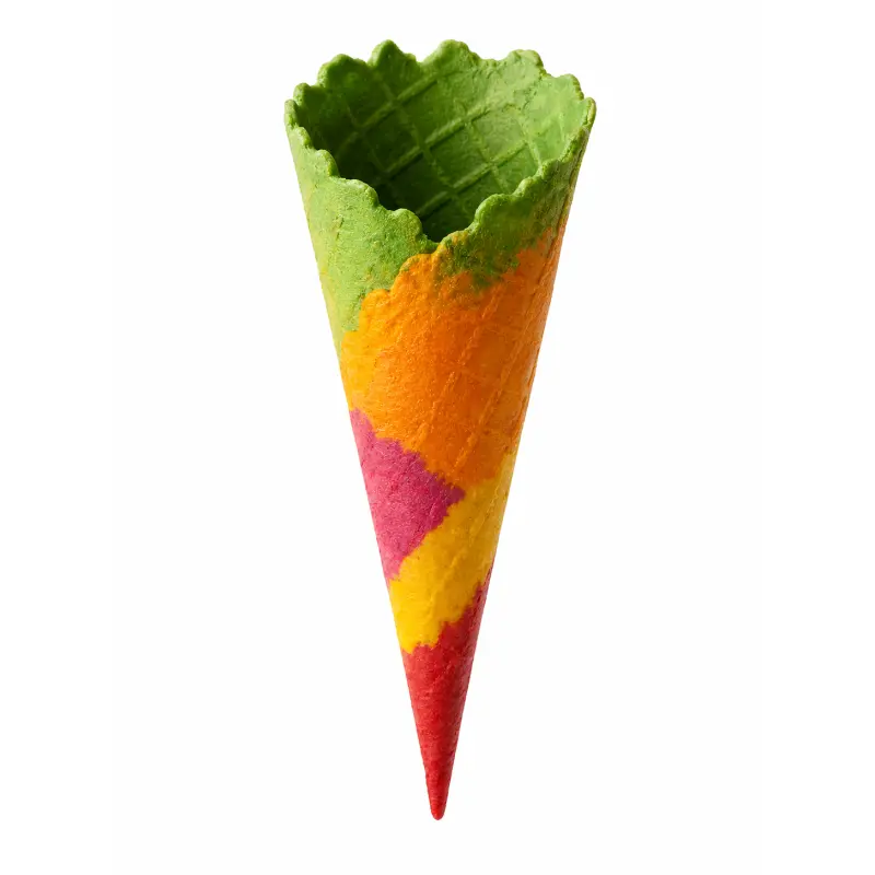 Cornet Curcubeu pentru inghetata spiralata | Bax 180 bucati