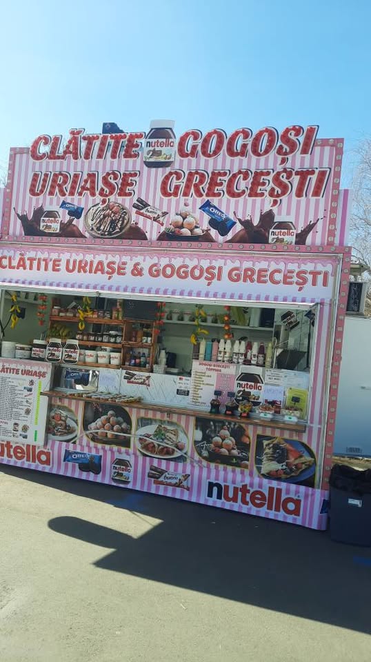 Rulota / stand festival pentru clatite uriase si gogosi grecesti – complet echipata - Imagine 3