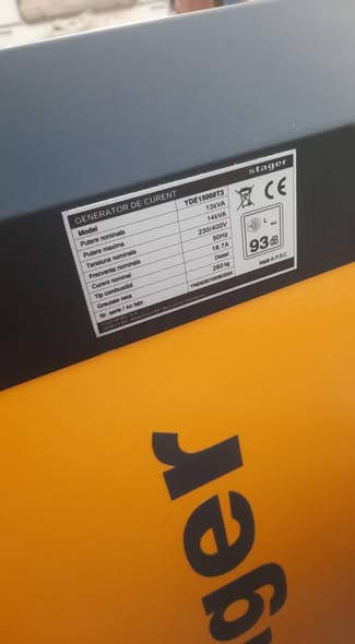 Generator profesional diesel STAGER 14 kVA – trifazic, ideal pentru HoReCa si backup electric
