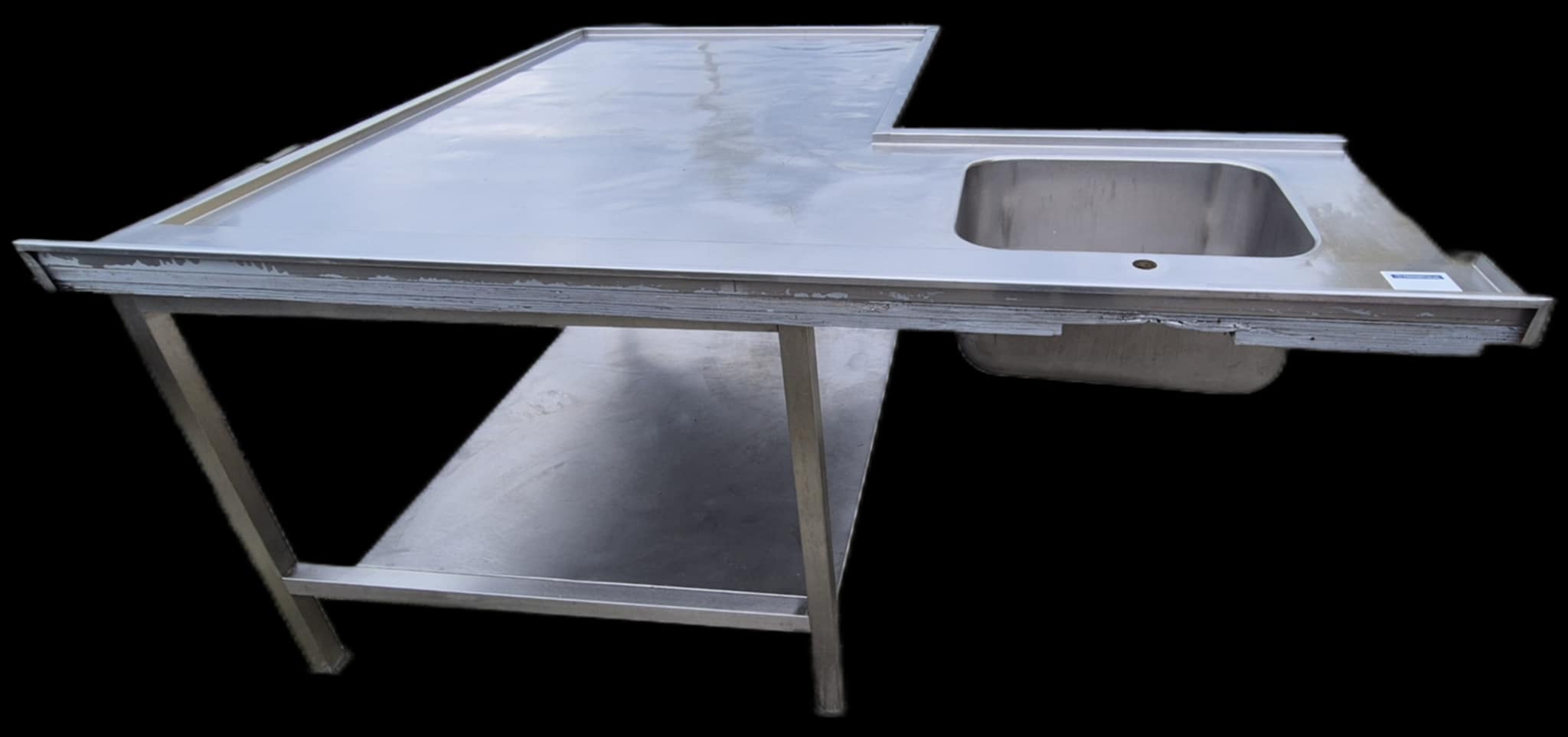 Masa Inox Profesionala cu Chiuveta pentru Masina de Spalat Vase - Imagine 3
