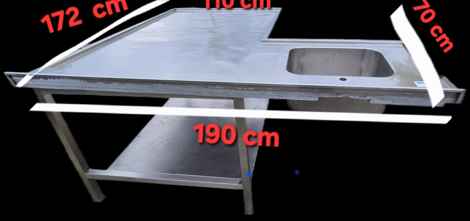 Masa Inox Profesionala cu Chiuveta pentru Masina de Spalat Vase - Imagine 2