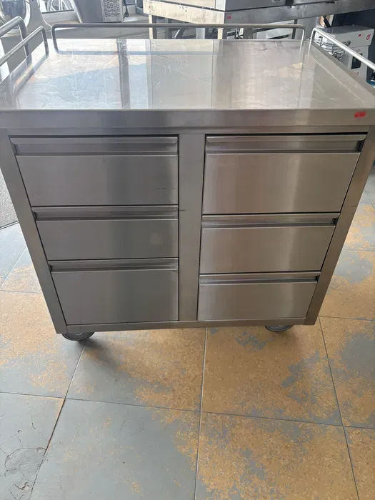 Carucior Profesional Servire si Depozitare Inox cu 6 Sertare – Ideal pentru Restaurante, Catering si Bucatarii HoReCa