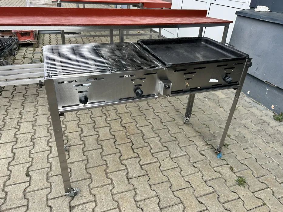 Gratar Profesional pe Gaz cu Plita din Fonta – 4 Arzatoare, Inox - Imagine 2