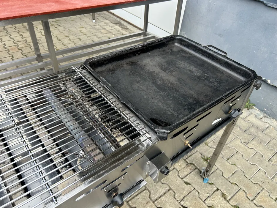 Gratar Profesional pe Gaz cu Plita din Fonta – 4 Arzatoare, Inox - Imagine 3