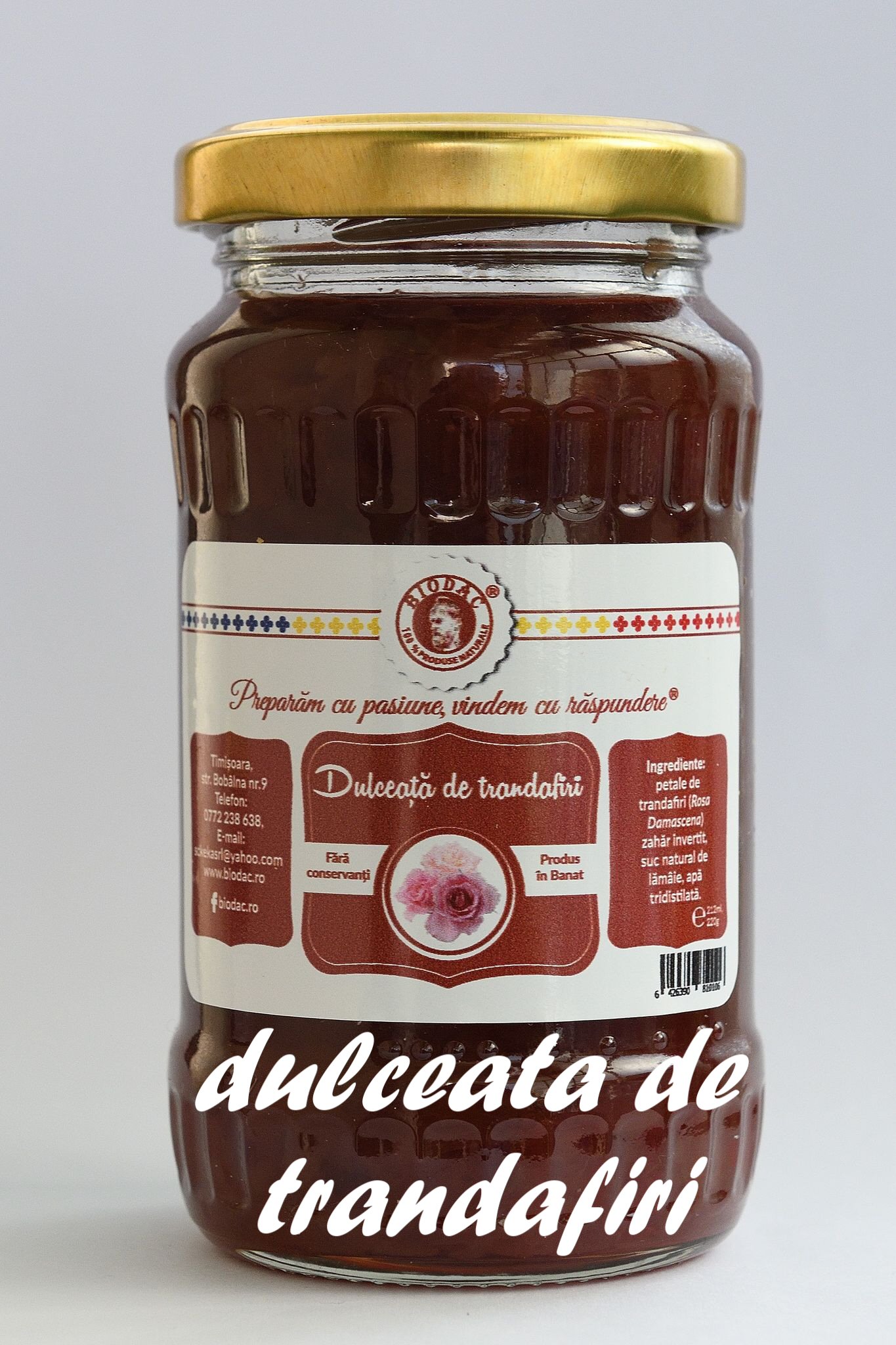 Dulceata de Trandafiri BIODAC – Gust Autentic si Aroma Inconfundabila
