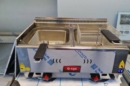 Friteuza Profesionala pe Gaz Dubla 11 + 11 Litri pentru Fast-Food si Restaurante