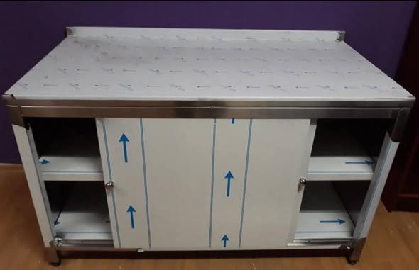 Mese Dulap Inox cu Usi Culisante | Linii de Autoservire HoReCa cu Reducere 50% - Imagine 3