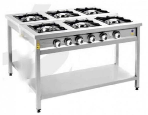 Aragaz Profesional pe Gaz cu 6 Arzatoare si Suport Inox – 45 kW, Norma CE - Imagine 2
