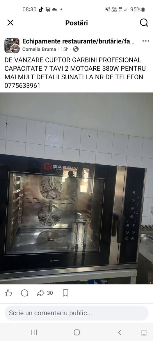 Cuptor Profesional Garbini 7 Tavi - Ideal pentru Brutarie, Patiserie si Cofetarie