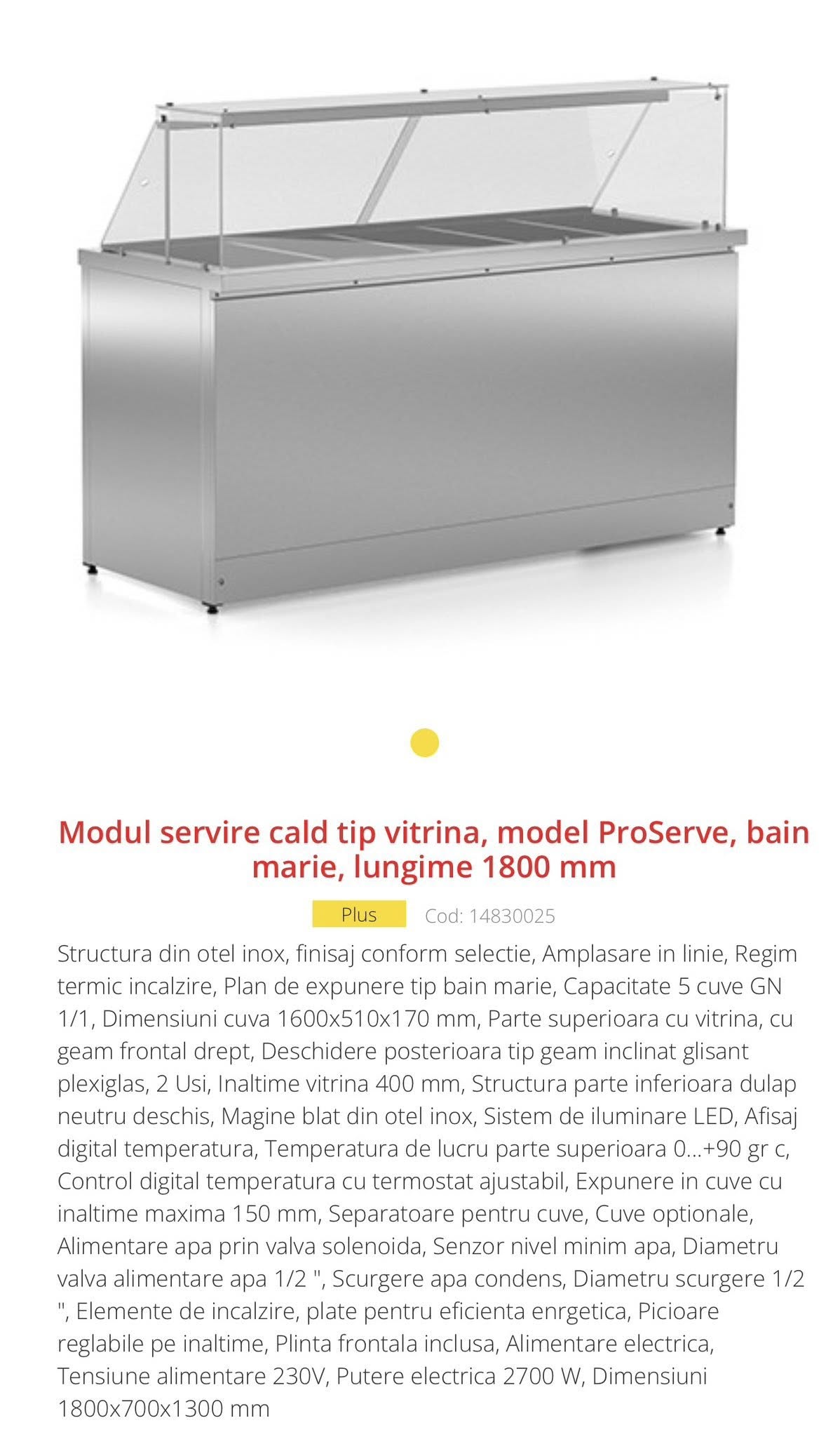 Linie Autoservire Maxigel Profesionala – 3 Vitrine pentru Restaurante, Cantine si Impinge Tava