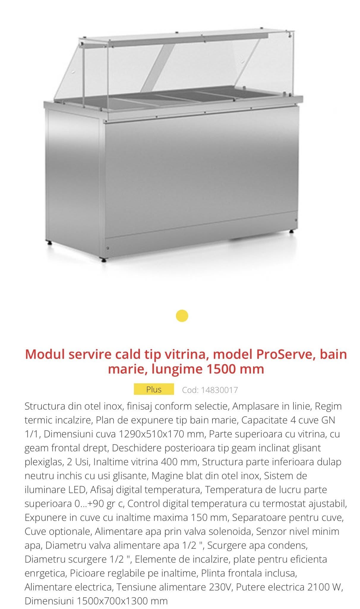 Linie Autoservire Maxigel Profesionala – 3 Vitrine pentru Restaurante, Cantine si Impinge Tava - Imagine 2