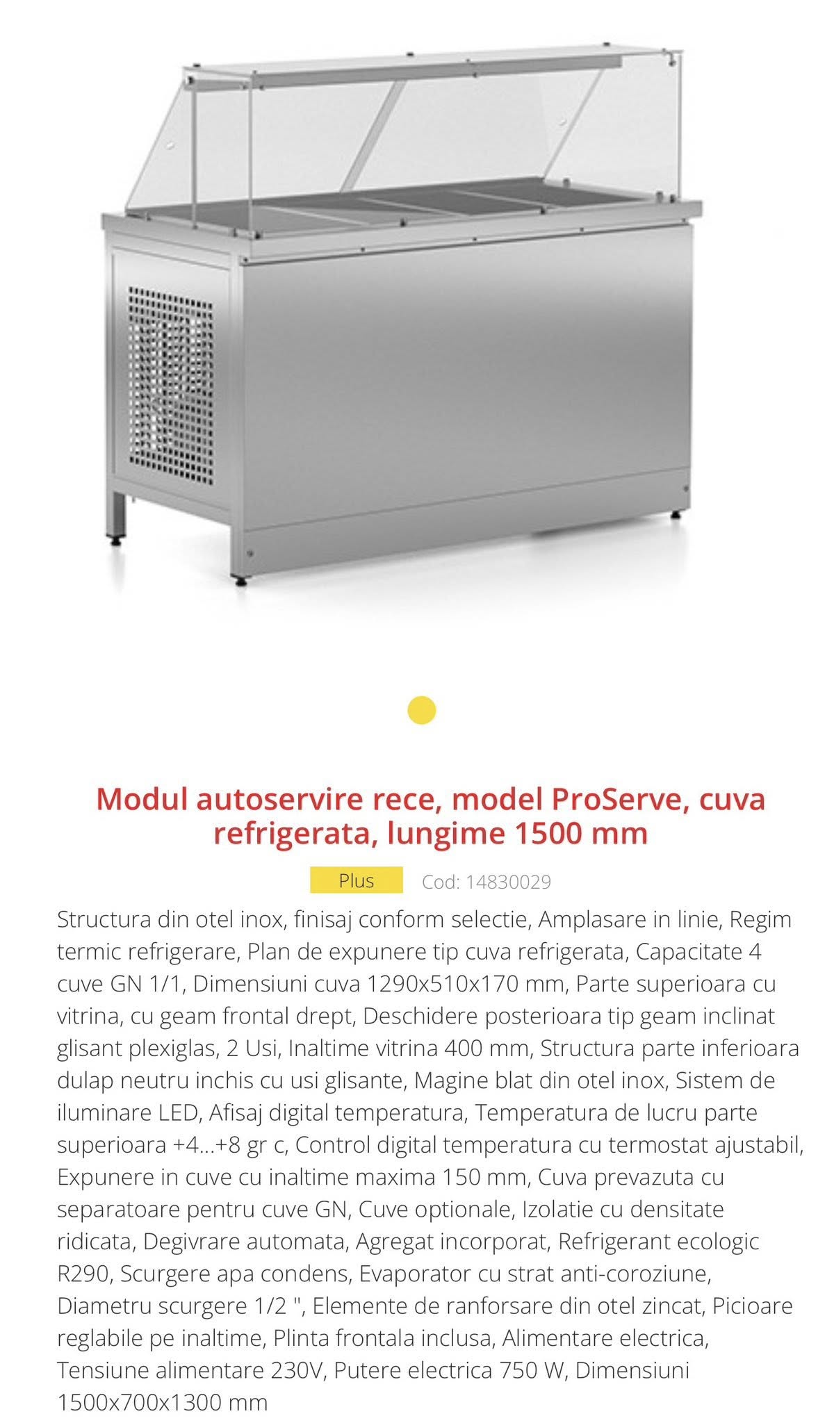 Linie Autoservire Maxigel Profesionala – 3 Vitrine pentru Restaurante, Cantine si Impinge Tava - Imagine 3