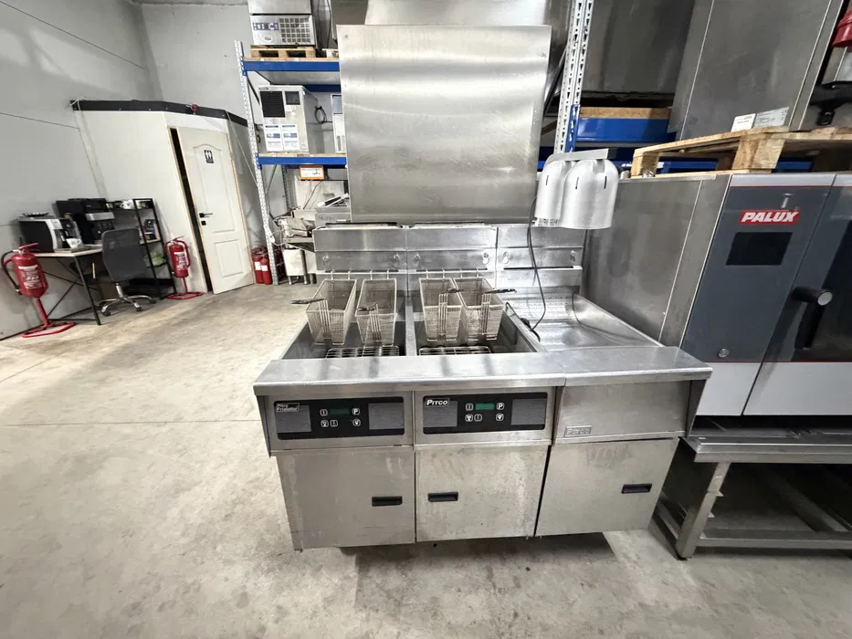 Friteuza profesionala Pitco pe gaz 2x28 litri cu mentinator pentru cartofi - Imagine 2