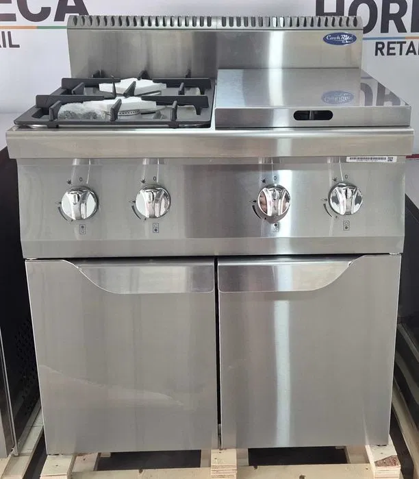 Aragaz profesional inox cu 4 ochiuri pe gaz – echipament nou pentru restaurante si bucatarii HoReCa