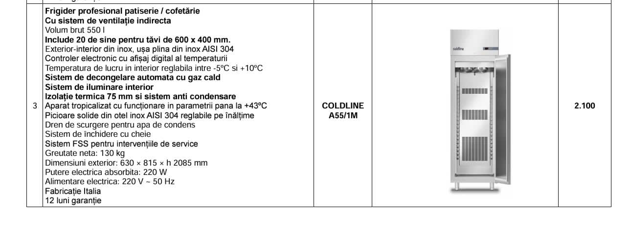 Frigider Profesional Patiserie si Cofetarie Coldline A55/1M - 550 Litri