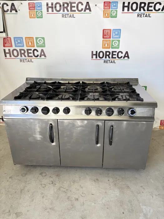 Aragaz Profesional Inox 8 Ochiuri cu 2 Cuptoare - Linia HoReCa