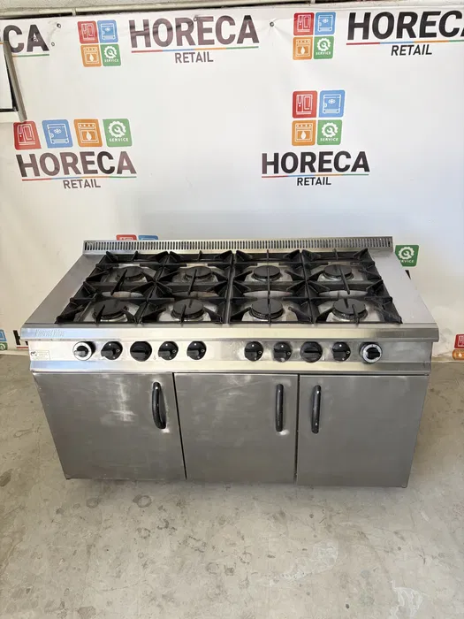 Aragaz Profesional Inox 8 Ochiuri cu 2 Cuptoare - Linia HoReCa - Imagine 2