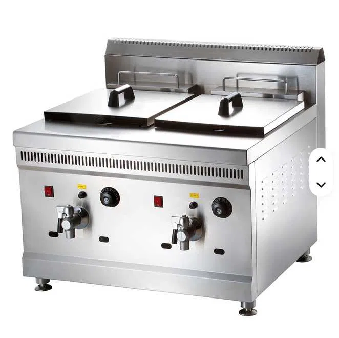 Friteuza profesionala dubla pe gaz 18+18 litri cu termostat - Imagine 3
