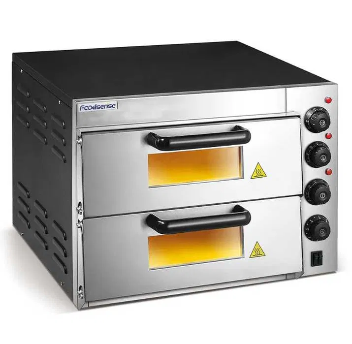 Cuptor profesional pentru pizza cu 2 camere si placa ceramica, capacitate 2 pizza de 40 cm