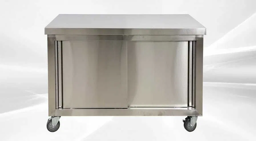 Masa dulap profesionala din inox cu usi glisante si polita, diverse dimensiuni - Imagine 3