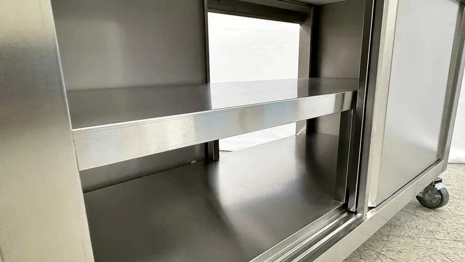 Masa dulap profesionala din inox cu usi glisante si polita, diverse dimensiuni - Imagine 4