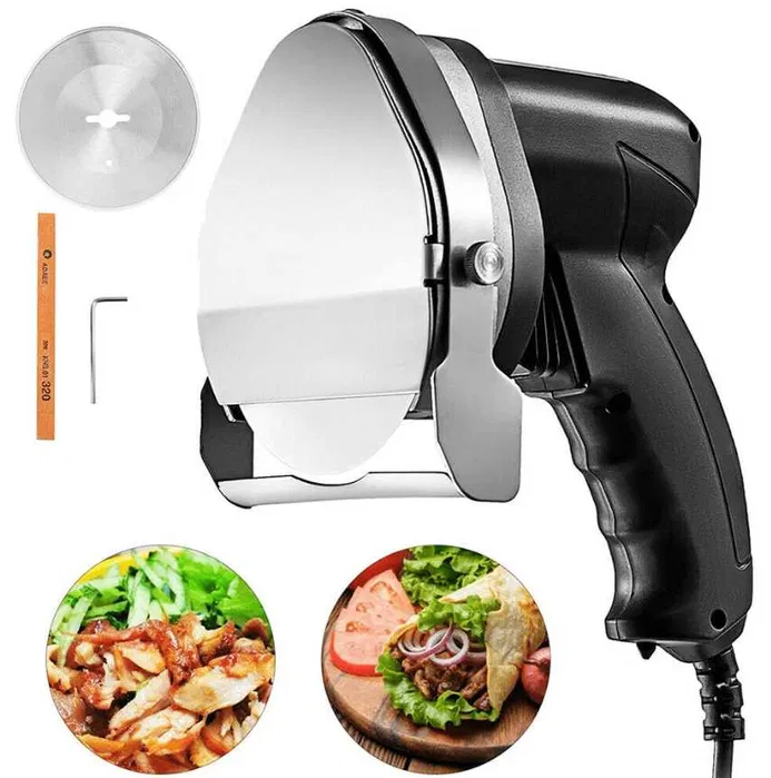 Cutit electric profesional pentru kebab si shaorma, 80W, cu 2 lame si accesorii incluse - Imagine 5