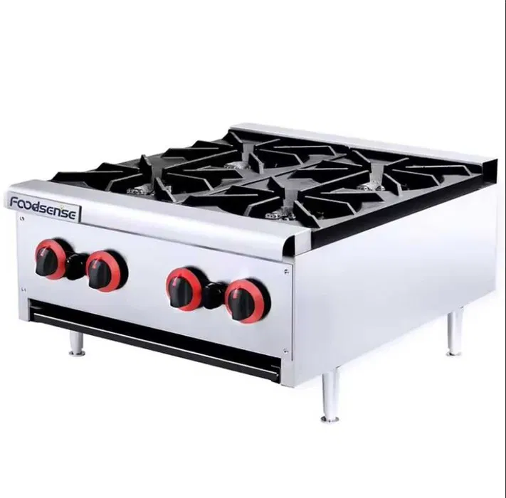 Aragaz profesional de banc cu 4 arzatoare, GPL, inox, pentru restaurante si fast-food - Imagine 3