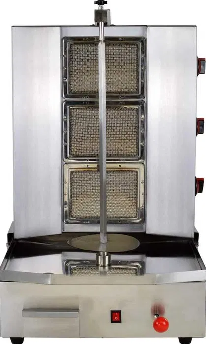 Rotisor profesional pentru kebab si shaorma cu 3 arzatoare, GPL, motor inferior, inox premium - Imagine 4